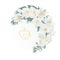 Floral crescent frame with jasmine and buds vintage festive background vector illustration editable