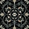 Floral dark academia gothic seamless pattern for background