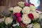 floral decorations at the wedding ceremony. Bouquette of roses