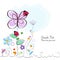 Floral decorative greeting card with ladybird vector