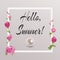 Floral delicate greeting card Hello summer