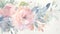 Floral delicate and tender watercolor composition with flowers. Botanical AI illustration. For textile, wallpapers