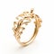 Floral Diamond Gold Ring - Exquisite Crown-inspired Design