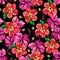 Floral digital pattern with Hibiscus on black background. Seamless summer tropical fabric design. Hand drawn