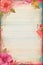 Floral Elegance A Lined Bordered Journal Scrapbook on Textured Flower Background