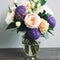 Floral Elegance. A vibrant bouquet of spring flowers arranged in a stylish vase