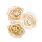 Floral element in the style of line art on a white background. Bouquet of three beige and brown roses