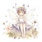 Floral fairyland delight, adorable illustration of colorful fairies with cute wings and delightful flower magic