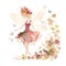 Floral fairyland delight, charming clipart of a colorful fairy with cute wings and whimsical flower details