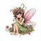 Floral fairyland dreams, adorable illustration of colorful fairies with cute wings and dreamy flower magic