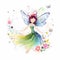 Floral fairyland haven, charming clipart of colorful fairies with cute wings and magical flower elements