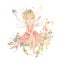 Floral fairyland journey, charming clipart of colorful fairies with cute wings and magical flower pathways