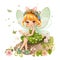 Floral fairyland serenade, charming clipart of colorful fairies with cute wings and melodious flower elements