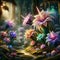 Floral Fantasia: Unicorn Amidst a Blossoming Meadow