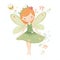 Floral fantasy whimsy, vibrant illustration of cute fairies with colorful wings and whimsical flower adornments