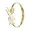 Floral figure. Vintage decorative gold numeral