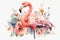 Floral Flamingo Sublimation Clipart isolate on white background.