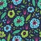 Floral flat hand drawn seamless pattern