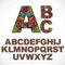 Floral font, hand-drawn vector capital alphabet letters decorate