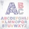 Floral font, hand-drawn vector capital alphabet letters decorate