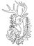 Floral Forest Friends: Intricate Deer and Flower Illustration for Coloring Book