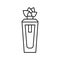 floral fragrance bottle perfume line icon vector illustration