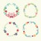 Floral Frame Collection retro flowers wreath