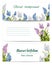 Floral frame for text with wildflowers. Blue Muscari latifolium drawn for design, announcements, postcards and tags