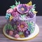 Floral Fusion Cake Bursting with Flavor