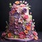 Floral Fusion Cake Bursting with Flavor