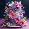 Floral Fusion Cake Bursting with Flavor