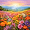 Floral Fusion: A Mosaic of Vibrant Flower Fields