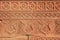 Floral and geometrical patterns were sculptured on a wall at Qutb minar in New Delhi (India)