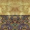 Floral golden abstract shabby colored background