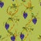 Floral grape seamless pattern