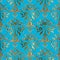 Floral greek key seamless pattern. Vector damask light blue back