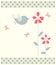 Floral greeting card with bird