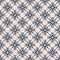 Floral grid seamless pattern. Simple dark blue and beige geometric ornament