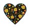 Floral heart with traditional russian pattern