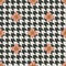 Floral houndstooth seamless vector pattern.