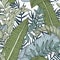 Floral jungle seamless leaves pattern with tropical plants