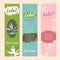 Floral labels, tags for the signature of perfumes, clothes, linen. Bookmarks for books with vector tropical flowers
