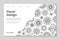 Floral landing page. Vector hand drawn line flowers web banner