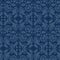 Floral leaf damask motif sashiko style. Japanese needlework seamless vector pattern. Hand stitch indigo blue lace textile print.