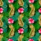 Floral leopard seamless pattern