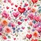 Floral Love Painting Seamless Pattern Colorful Digital Background Artwork Design - ai generated