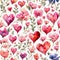 Floral Love Painting Seamless Pattern Colorful Digital Background Artwork Design - ai generated