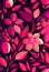 Floral magenta fruit and leaves abstract background.