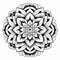Floral Mandala: Detailed Black And White Coloring Page