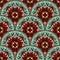 Floral mandalas seamless pattern. Tribal ethnic style traditional vector background. Colorful tiled flowers pattern.  Repeat round